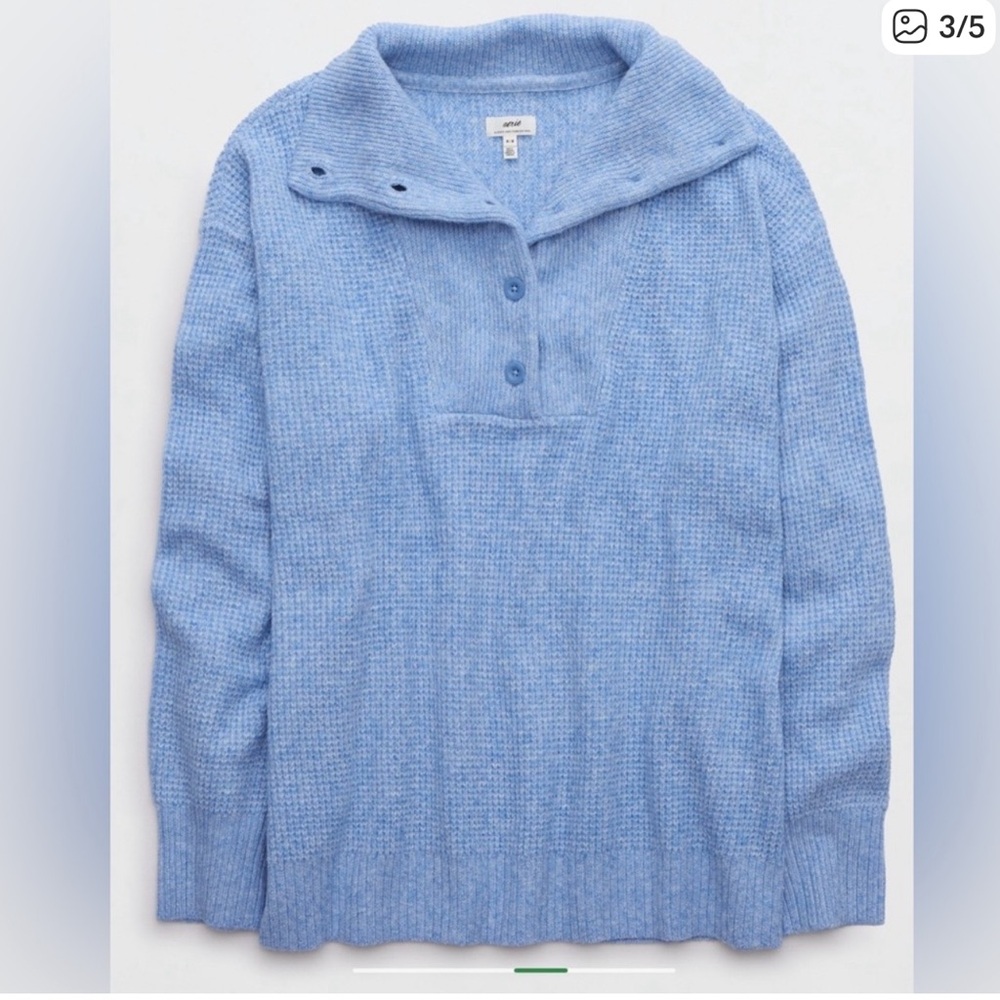 Aerie Women’s Oversized CozyUp Waffle Button Sweater